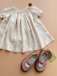 Vestido Isabela Listra Pastel Rosa