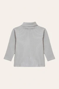 Camiseta Canelado Gola Alta Cinza