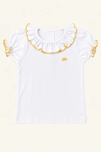 Camiseta Frufru Algodão Egípcio Mostarda
