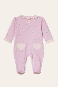 Macacão Babadinhos Daisy Algodão Egípcio Rosa