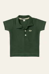 Camiseta Polo Piquet Manga Curta Verde Musgo