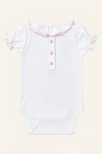 Body Frufru Algodão Egípcio Rosa Claro