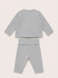 Conjunto Bolsinho Tricotil Cinza Mescla