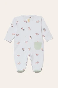 Macacão Horses Algodão Egípcio Branco Bege