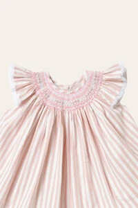 Vestido Isabel Listrado Rosa