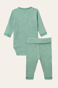 Conjunto Kimono Canelado Verde