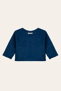 Casaco Dupla Face Veludo Azul Verde