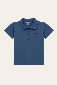 Camiseta polo Botãozinho Azul Jeans