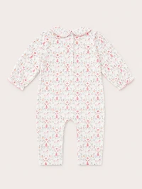 Macacão Smock Floral Pima sem Pé Colorido