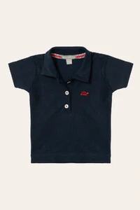 Camiseta Polo Piquet Manga Curta Azul Marinho