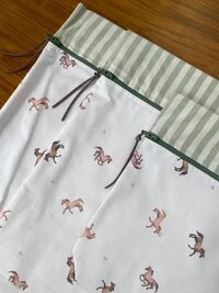 Kit Saquinhos Estampa Horses Branco Bege