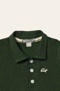 Camiseta Polo Piquet Manga Curta Verde Musgo