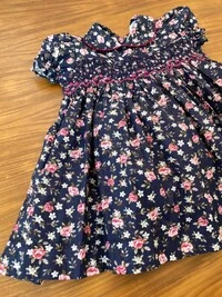 Vestido Eliza Rosas Azul Marinho