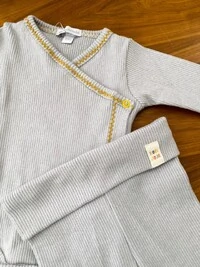 Conjunto Kimono Canelado Cinza