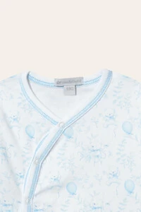 Macacão Abertura Lateral Urso Pima Azul Bebê