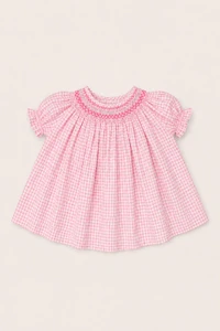 Vestido Isabela Vichy Rosa