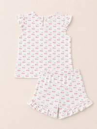 Pijama Curto Cereja Pima Vermelho
