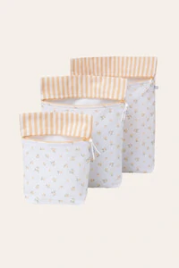 Kit Saquinho Limão Off White Mostarda