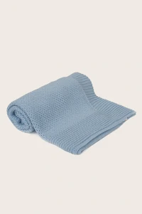 Manta Ponto Renda Colo Azul Bebê