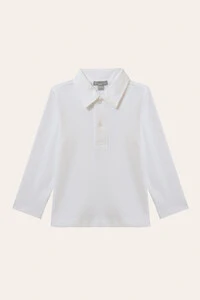 Camiseta Polo Manga Longa Pima Branco
