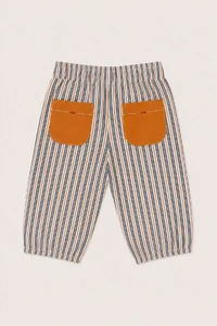 Calça Adora Listrada Cinza Laranja