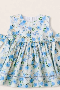 Vestido Alice Rosas Azul