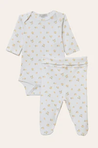 Conjunto Algodão Egípcio Limão Off White Mostarda
