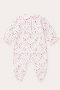 Macacão Smock Floral Pima com Pé Colorido