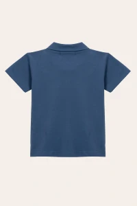 Camiseta polo Botãozinho Azul Jeans