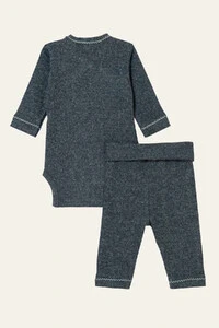 Conjunto Kimono Canelado Azul Marinho