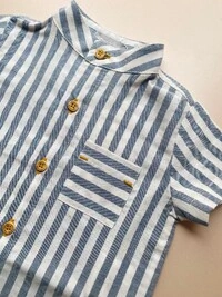 Camisa Lucas Listrinha Azul Jeans