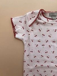 Body Americano Manga Curta Algodão Egípcio Cereja Rosa Vinho