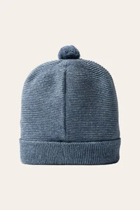 Gorro Pompom Azul Jeans