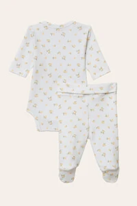 Conjunto Algodão Egípcio Limão Off White Mostarda
