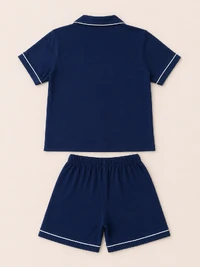 Pijama Curto Pima Azul Marinho