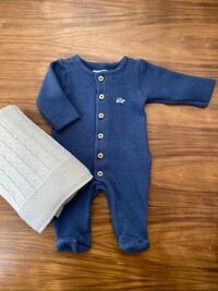 Macacão Waffle Azul