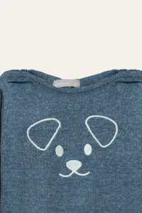 Conjunto Tricot Cachorro Azul Jeans