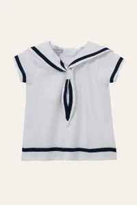 Vestido Marinheira Branco Azul Marinho