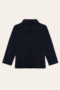 Camiseta Polo Manga Longa Pima Azul Marinho