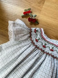 Vestido Isabela Xadrez Cereja Verde