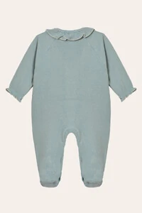 Macacão Canelado Babadinho Azul Bebê