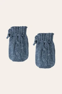 Kit Gorro e Luva Tricot Azul Jeans