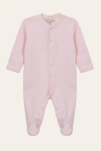 Macacão Essencial Pima com Pé Rosa Bebê