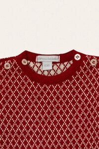 Macacão Jacquard Vermelho Cru