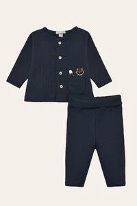 Conjunto Bolsinho Tricotil Raposa Azul marinho