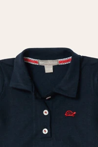 Camiseta Polo Piquet Manga Curta Azul Marinho