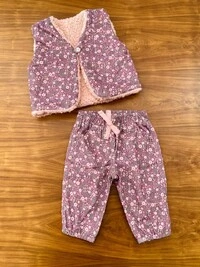 Calça Veludinho Floral Dream Colorido com Vinho