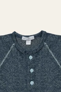 Macacão Canelado Raglan Azul Marinho