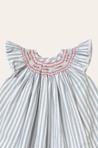 Vestido Isabel Listrado Azul Jeans