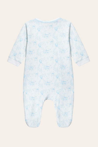 FotoMacacão Abertura Lateral Urso Pima Azul Bebê